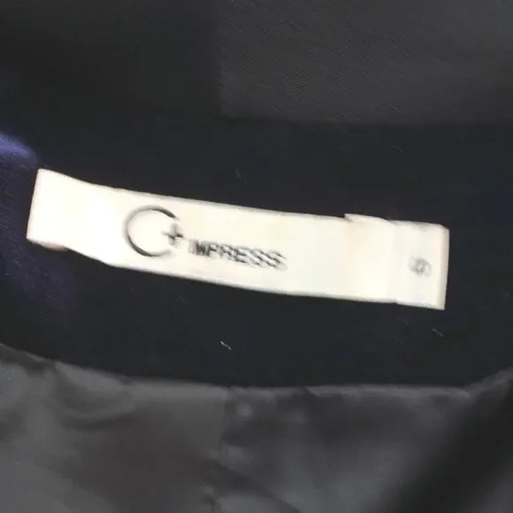 Women's Impress Blue Velvet with Shoulder Pads Blazer - Size S - Picture 5 of 5